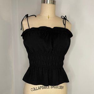 TOPSHOP Black Tie Tank Top